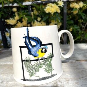 Anthropologie Parrot bird ceramic Mug